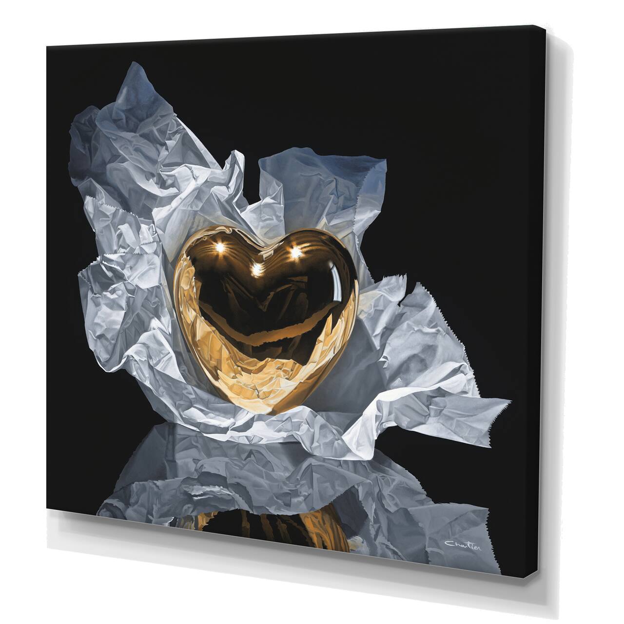 Designart - Heart Of Gold - Modern &#x26; Contemporary Canvas Wall Art
